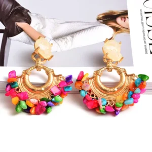 Premium Geometric Alloy Drop Earring